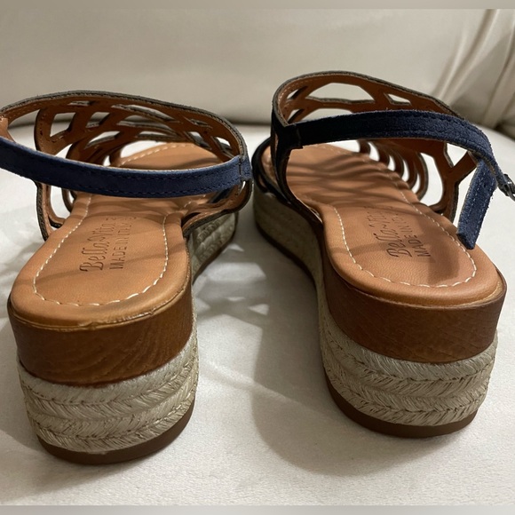 Bella Vita Zip-Italy Espadrille Women’s Suede Flatform Sandals Navy Size 6.5 - Picture 7 of 12